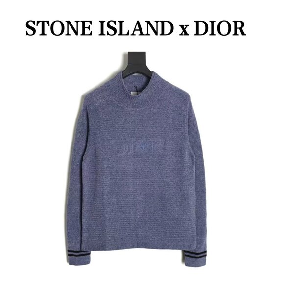 DIOR x STONE ISLAND FW24 Logo Embroidered Turtleneck Long-Sleeved Sweater M - Picture 1 of 8